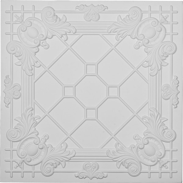 Ekena Millwork 24"W x 24"H x 3/4"P Hillsborough Ceiling Tile CT24X24HI - main